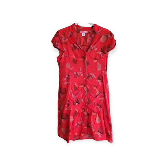 Urban Outfitters Lux Y2K Red Apple Print Teacher Dress S - Picture 2 of 11
